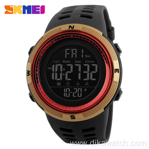 Hot Sale Brand Guangzhou SKMEI Digital Watch with Rubber Strap Led Display Casual Military Sport Watches For Men reloj 1251